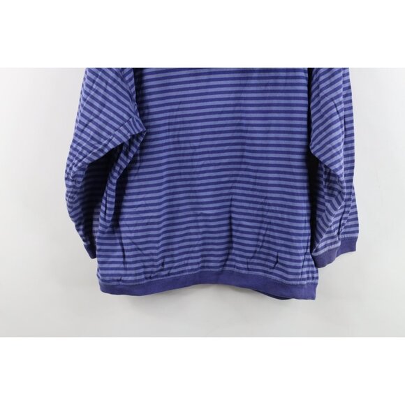Vintage 90s Esprit Womens Small Spell Out Babydoll Striped Hoodie T-Shirt Purple - Picture 10 of 10